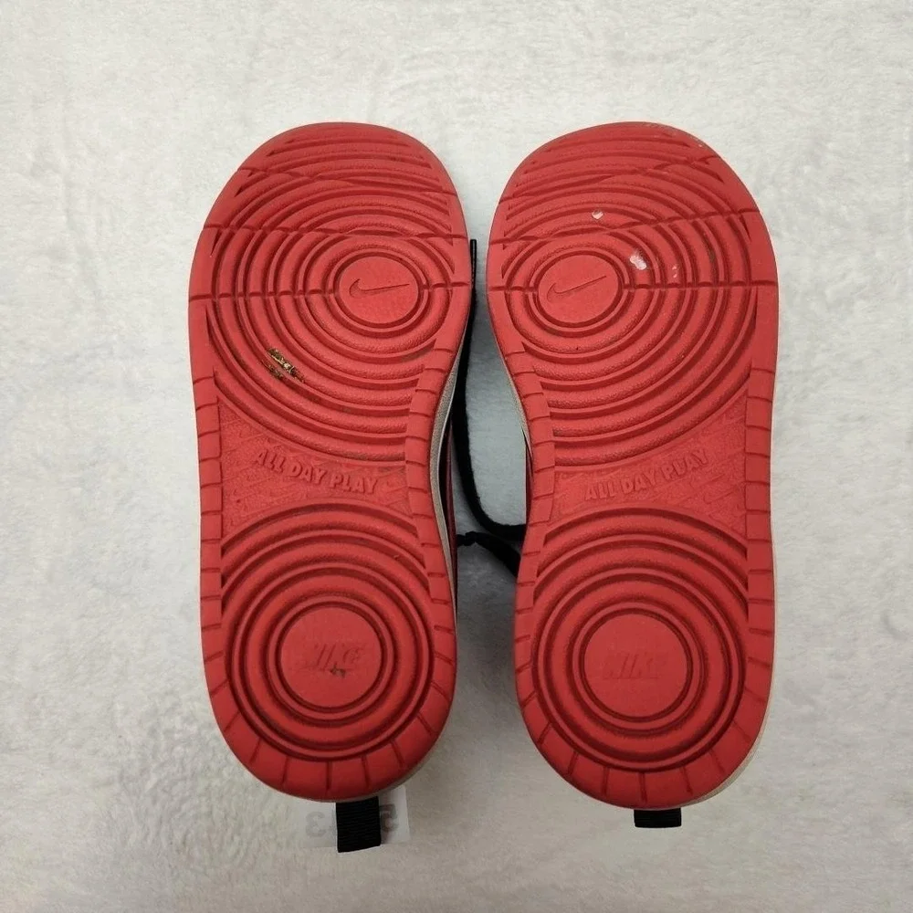 Nike Shoes Kid 4Y Black Red Jordan Borough Mid Sneaker Athletic Strap‎ CD7782